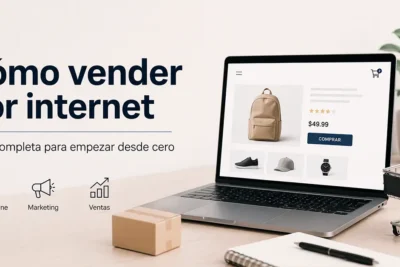 Persona gestionando ventas online desde una tienda digital