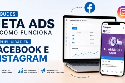Panel de Meta Ads mostrando publicidad en Facebook e Instagram