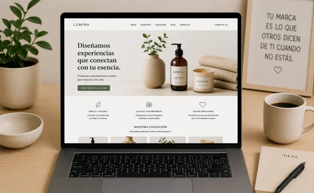 Página web profesional utilizada para fortalecer una marca