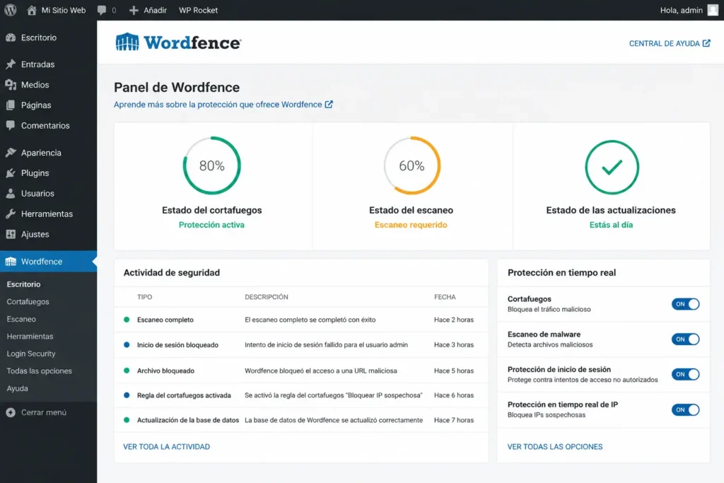 configuración de plugin de seguridad