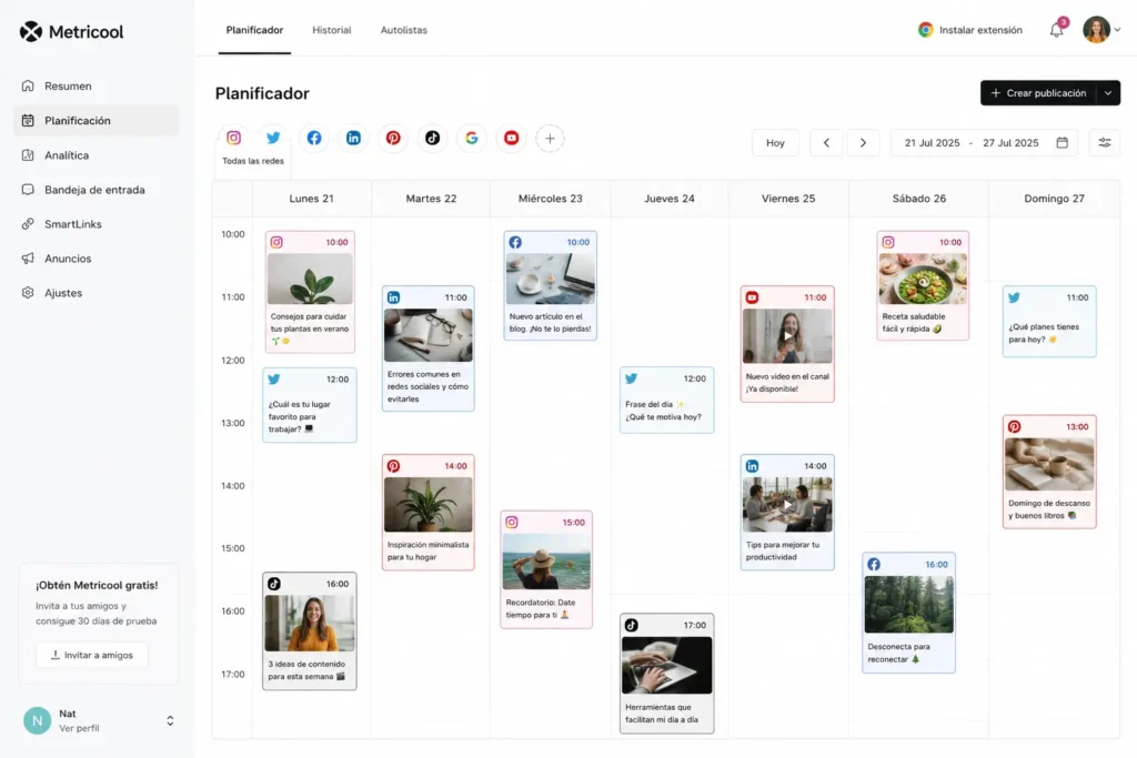programación de publicaciones en redes sociales