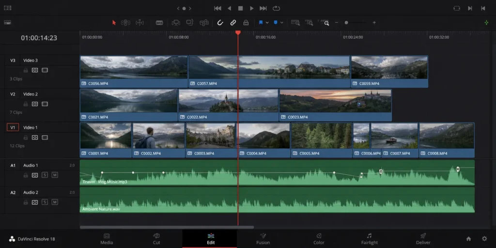 línea de tiempo edición video